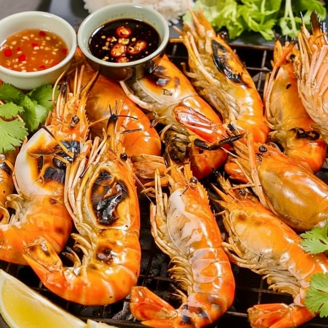 Grilled Freshwater Prawns (1 lb).
